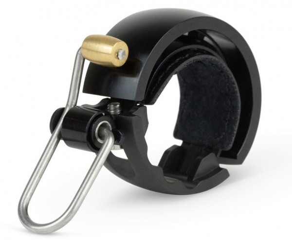 1 x Knog Oi Luxe Small Fahrradklingel Durchmesser 22,2 Lederklemmschutz black
