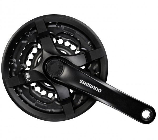 Shimano Kurbelgarnitur FC-TY501 42-34-24-175 mm schwarz mit Kettenschutz+Schrauben