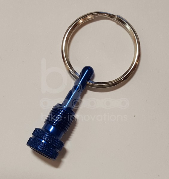 Ventiladapter ALU für Französisch auf Auto / Schrader Ventil + Anhänger BLAU