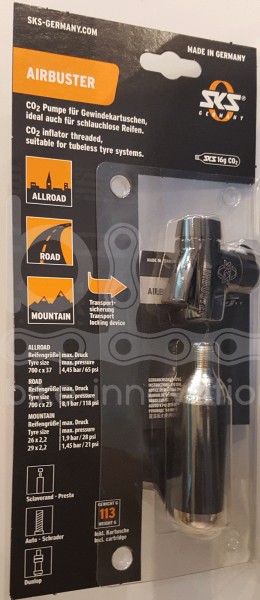 SKS AIRBUSTER CO2 Pumpe Kartuschenpumpe tune Luftpumpe mit Halterung