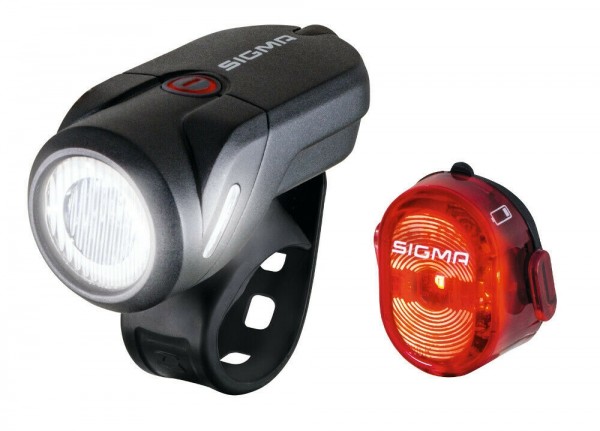 Sigma Beleuchtung Lichtset vorne + hinten AURA 35 + NUGGET II + Micro-USB Kabel