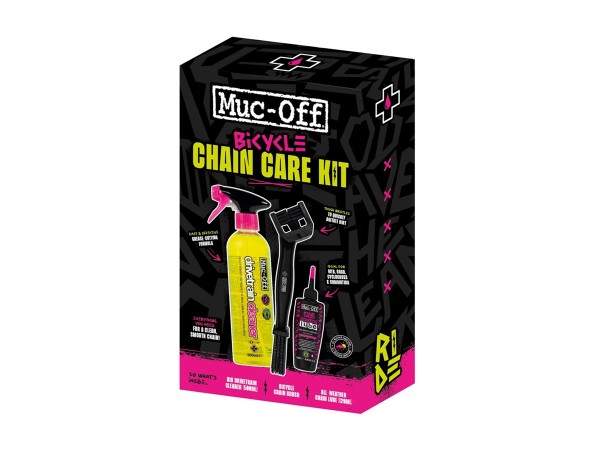 Muc-Off Fahrradketten-Pflegeset Antriebsreiniger + Kettenöl + Bürste
