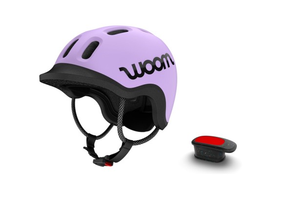 Woom Helm Ready mit Licht lilac Gr. M 53 – 57 cm Kinder Fahrrad Kopf Schutz Sicherheit
